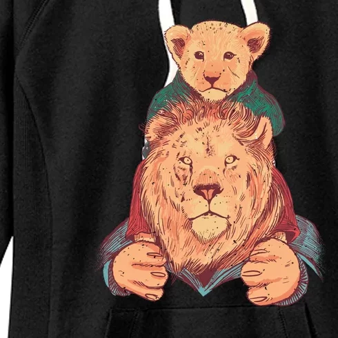 Lion Father And Son Women's Fleece Hoodie