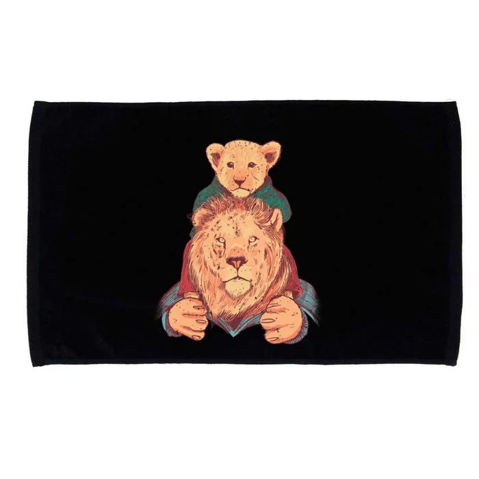 Lion Father And Son Microfiber Hand Towel