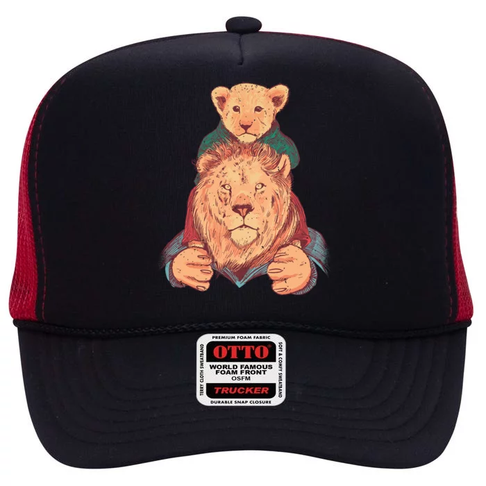 Lion Father And Son High Crown Mesh Trucker Hat