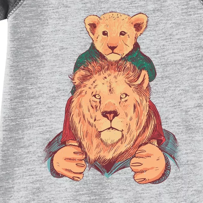 Lion Father And Son Infant Baby Jersey Bodysuit