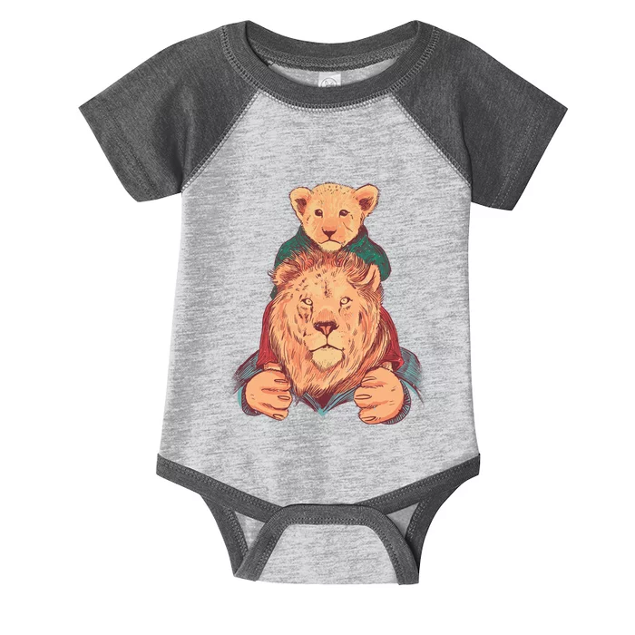 Lion Father And Son Infant Baby Jersey Bodysuit