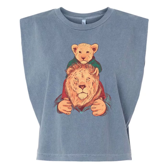 Lion Father And Son Garment-Dyed Women's Muscle Tee