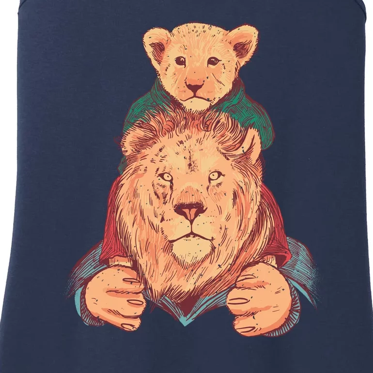 Lion Father And Son Ladies Essential Tank