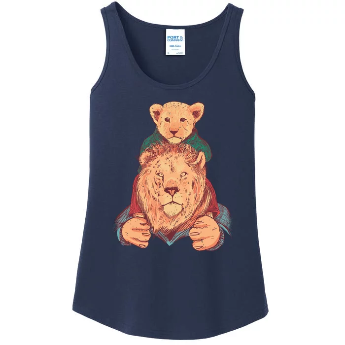 Lion Father And Son Ladies Essential Tank