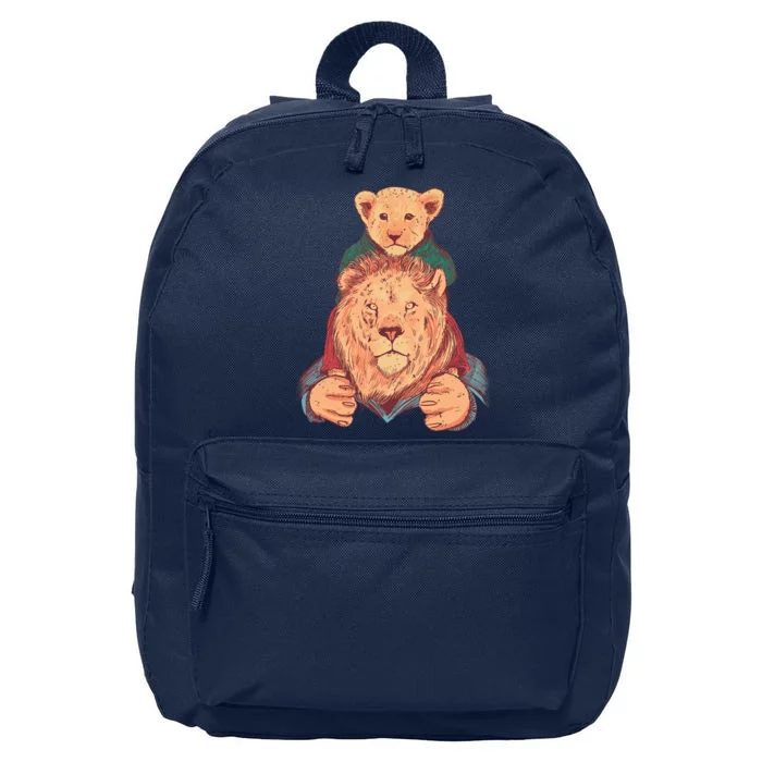 Lion Father And Son 16 in Basic Backpack