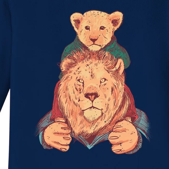 Lion Father And Son Baby Long Sleeve Bodysuit