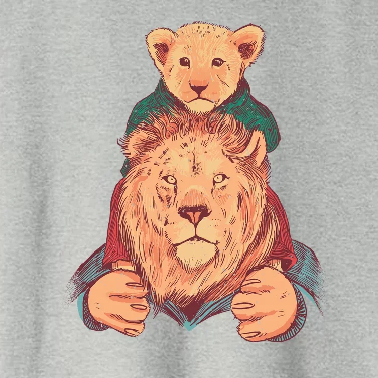 Lion Father And Son Women's Crop Top Tee