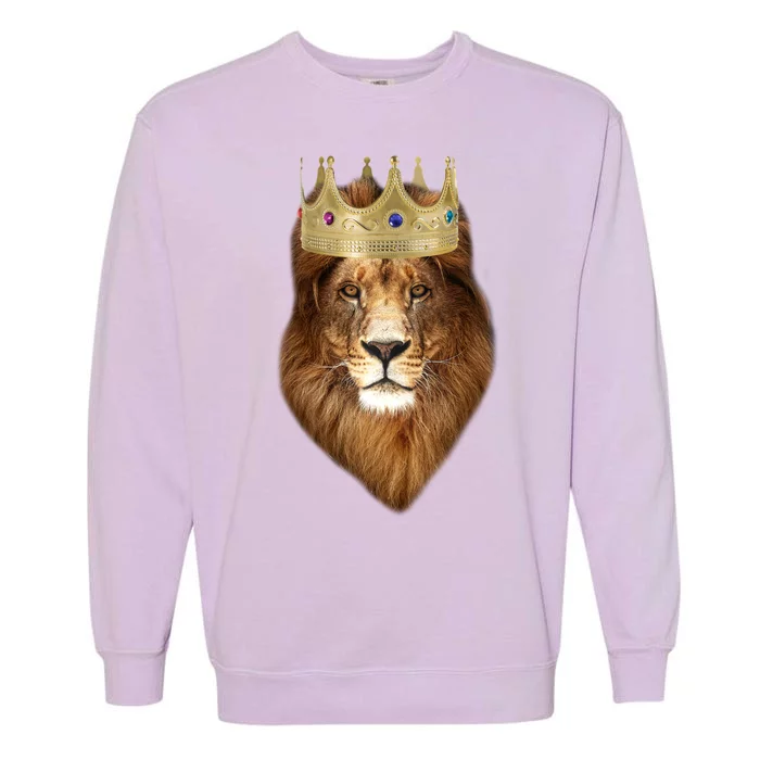 Lion Gold Crown King Of The Jungle Garment-Dyed Sweatshirt