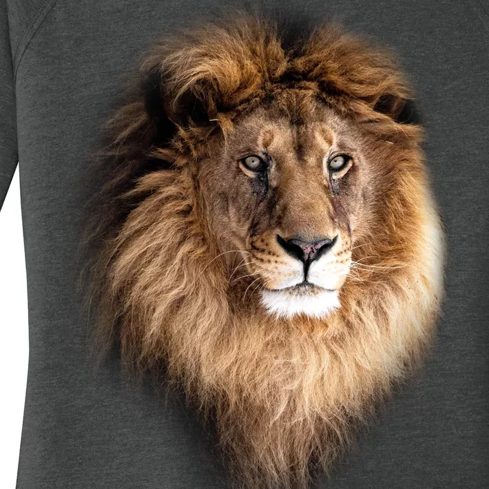 Lion Head Graphic Women's Perfect Tri Tunic Long Sleeve Shirt