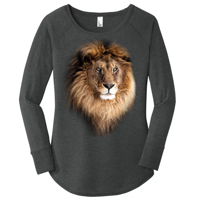 Lion Head Graphic Women's Perfect Tri Tunic Long Sleeve Shirt