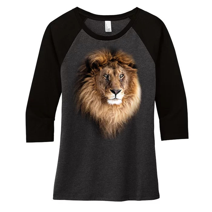 Lion Head Graphic Women's Tri-Blend 3/4-Sleeve Raglan Shirt