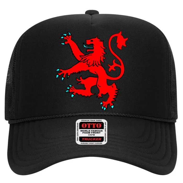 Lion Rampant of Scotland High Crown Mesh Trucker Hat