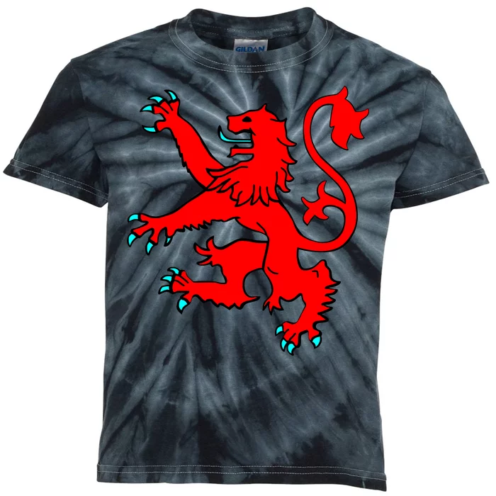 Lion Rampant of Scotland Kids Tie-Dye T-Shirt