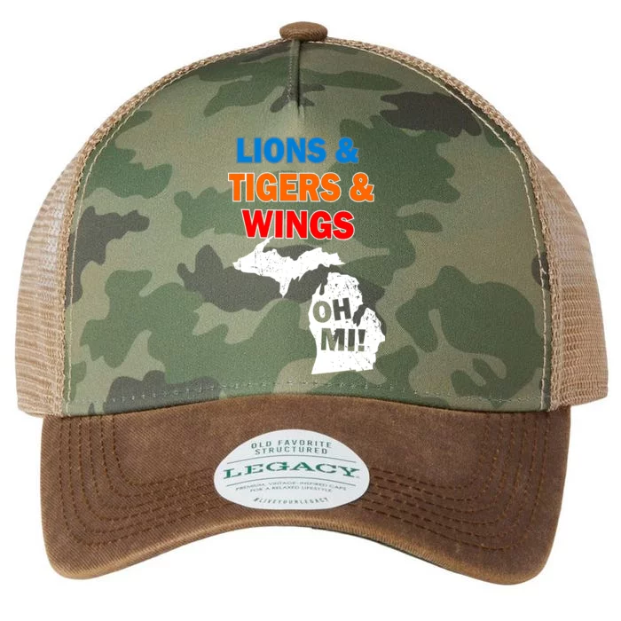 Lions Tigers Wings Oh MI Legacy Tie Dye Trucker Hat