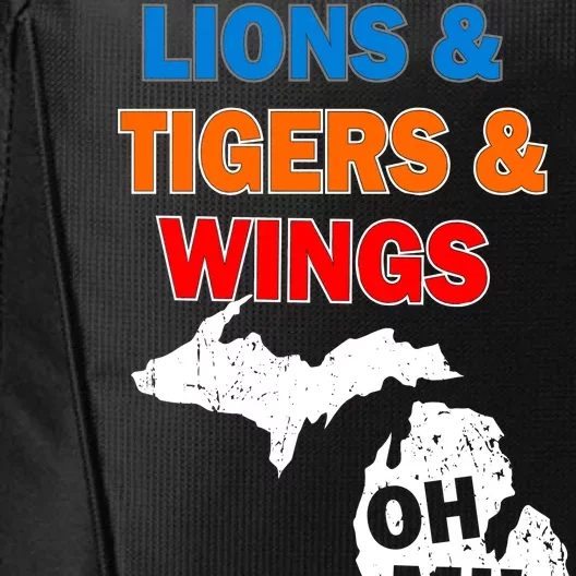 Lions Tigers Wings Oh MI City Backpack