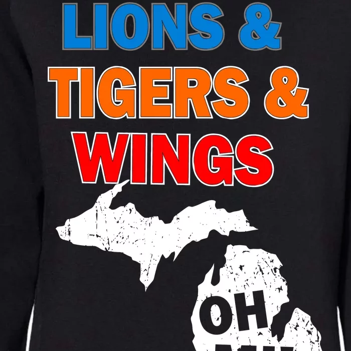 Lions Tigers Wings Oh MI Womens California Wash Sweatshirt