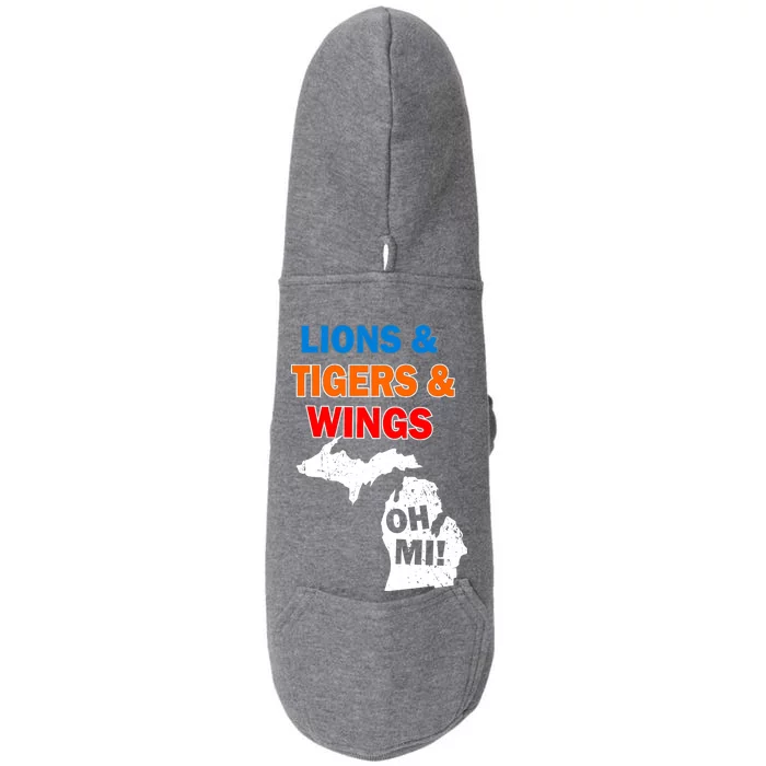 Lions Tigers Wings Oh MI Doggie 3-End Fleece Hoodie