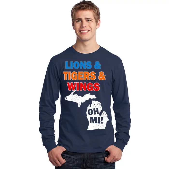 Lions Tigers Wings Oh MI Long Sleeve Shirt