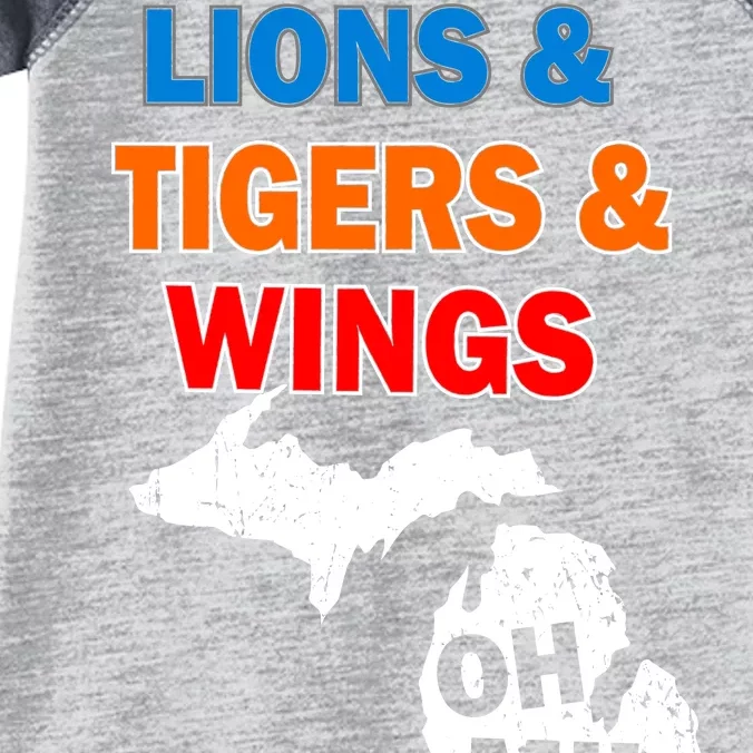 Lions Tigers Wings Oh MI Infant Baby Jersey Bodysuit