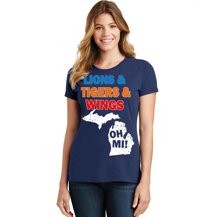 Lions Tigers Wings Oh MI Women's T-Shirt