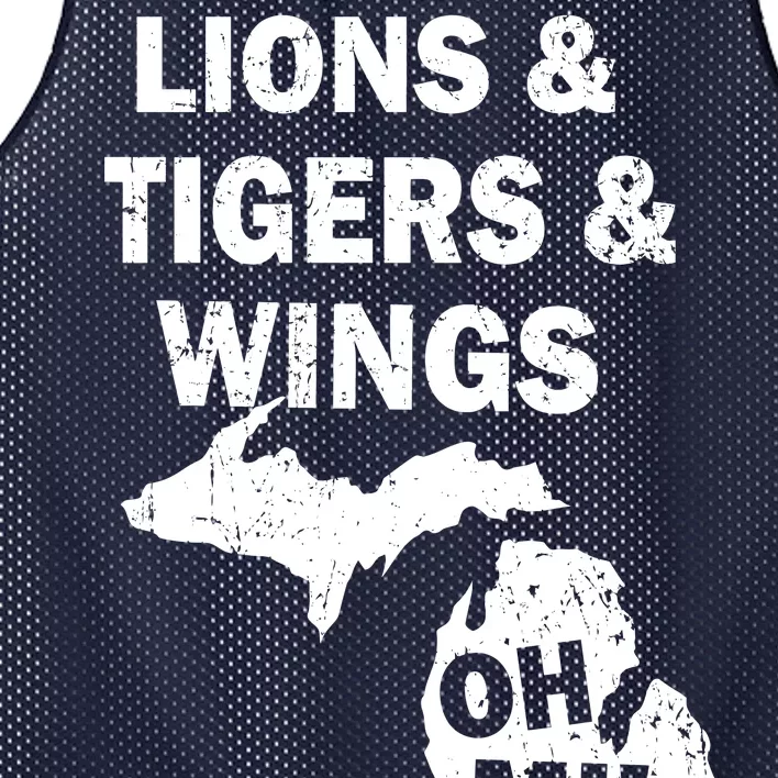 Lions Tigers Wings Oh MI Vintage Mesh Reversible Basketball Jersey Tank