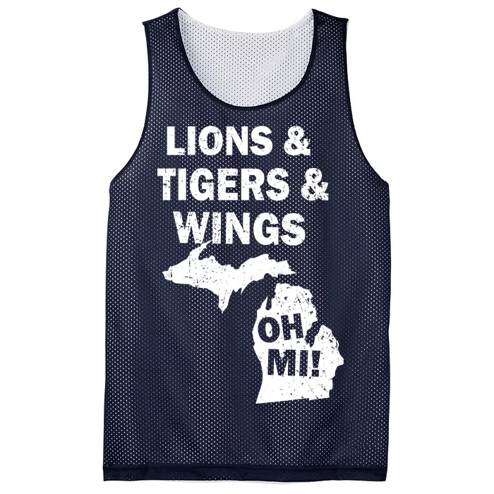 Lions Tigers Wings Oh MI Vintage Mesh Reversible Basketball Jersey Tank