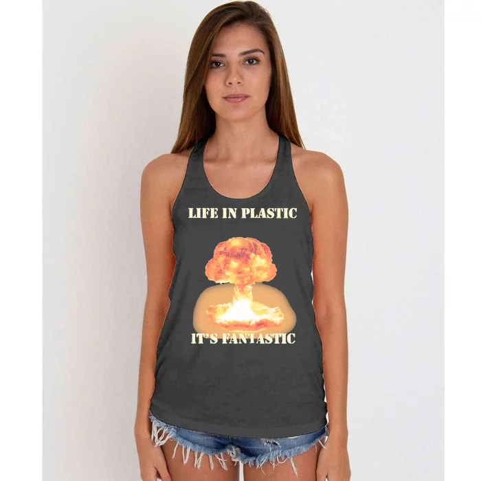 Life In Plastic Oppenheimer Women's Knotted Racerback Tank