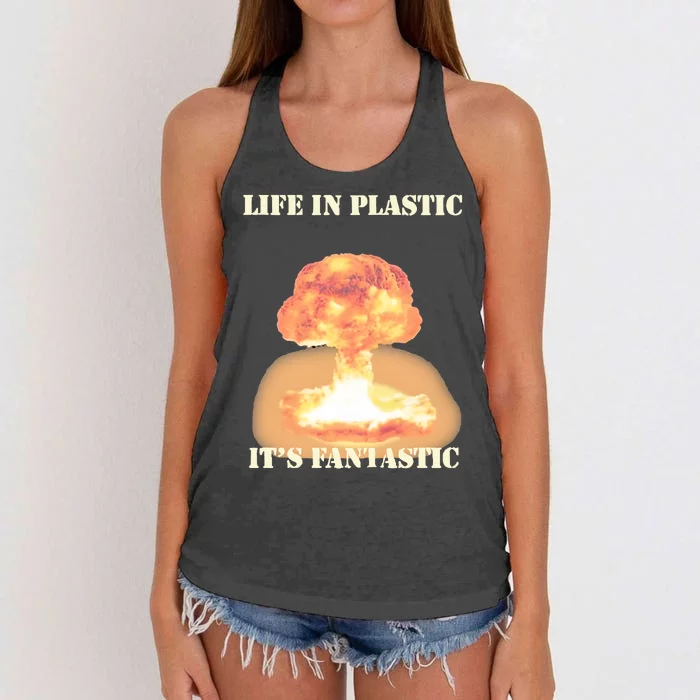 Life In Plastic Oppenheimer Women's Knotted Racerback Tank