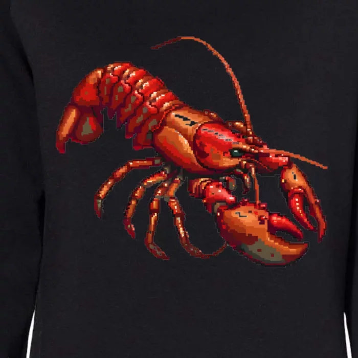 Lobster In Pixel Form Womens California Wash Sweatshirt