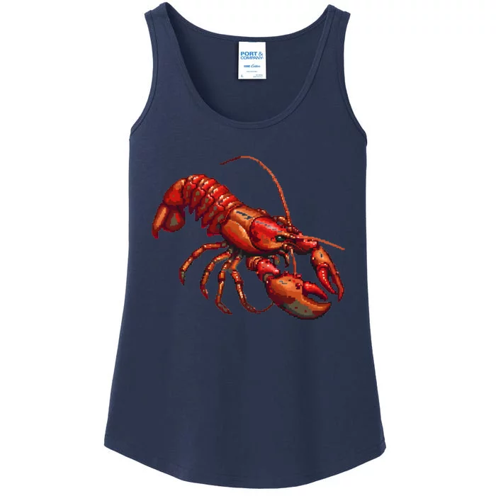 Lobster In Pixel Form Ladies Essential Tank