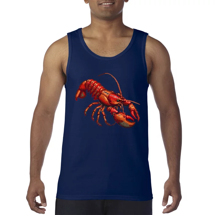 Lobster In Pixel Form Tank Top