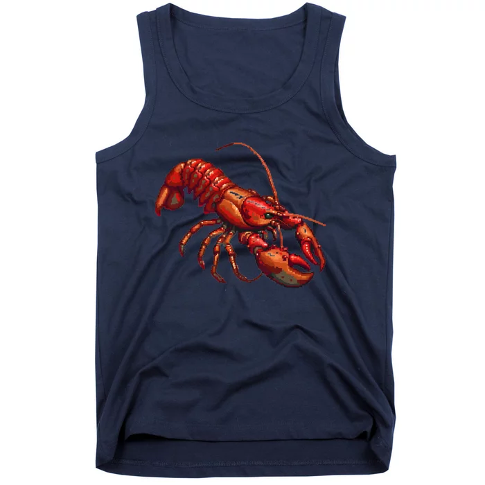 Lobster In Pixel Form Tank Top