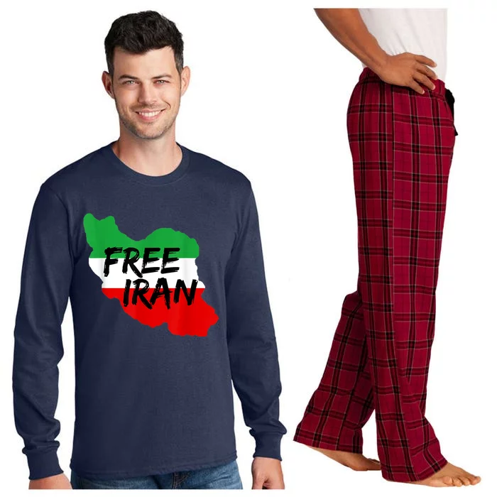 Love Iran Persian Freedom Free Iran Long Sleeve Pajama Set