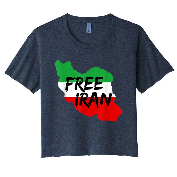 Love Iran Persian Freedom Free Iran Women's Crop Top Tee