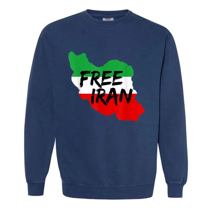 Love Iran Persian Freedom Free Iran Garment-Dyed Sweatshirt