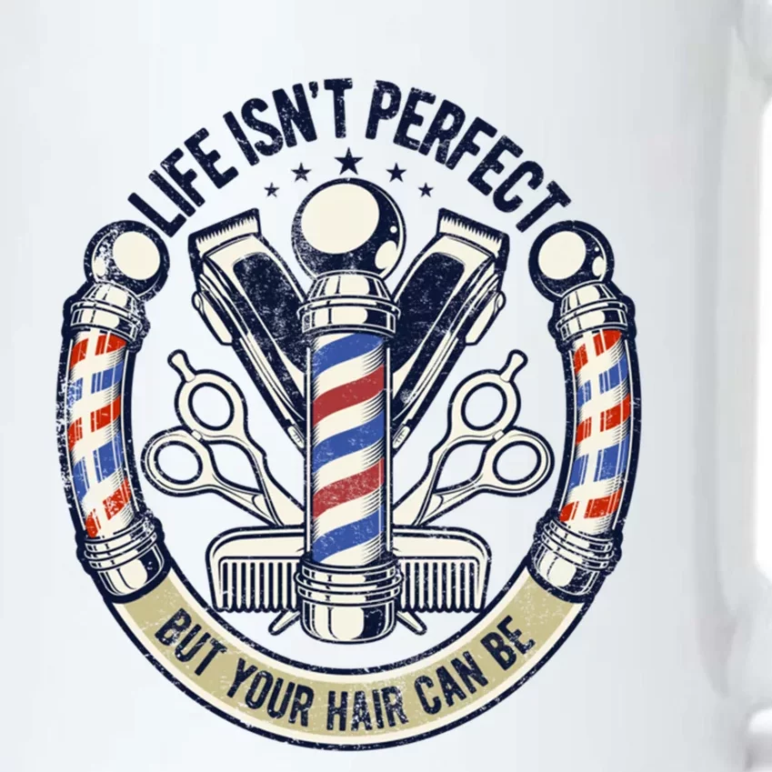 Life Isn't Perfect But Your Hair Can Be Hair Stylist Barber Gift Black Color Changing Mug