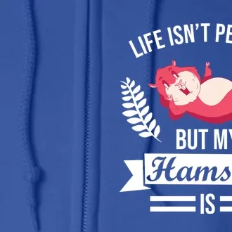 Life Isn't Perfect But My Hamster Is Hamster Lover Gift Full Zip Hoodie