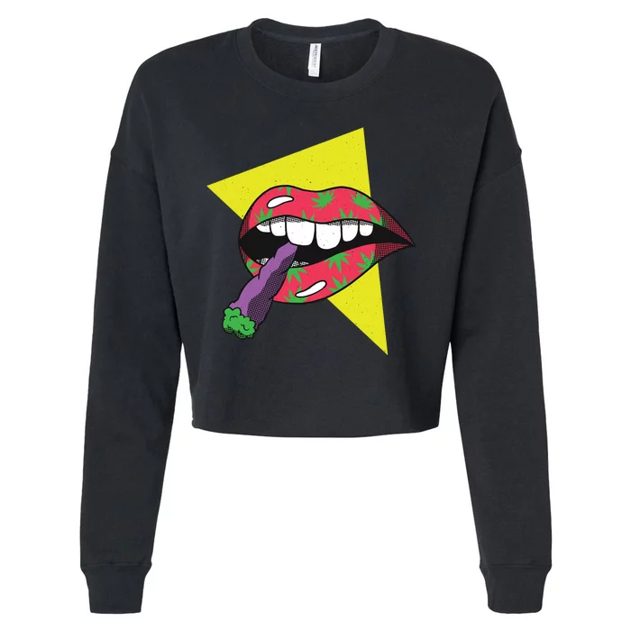 Lips Joint Cropped Pullover Crew