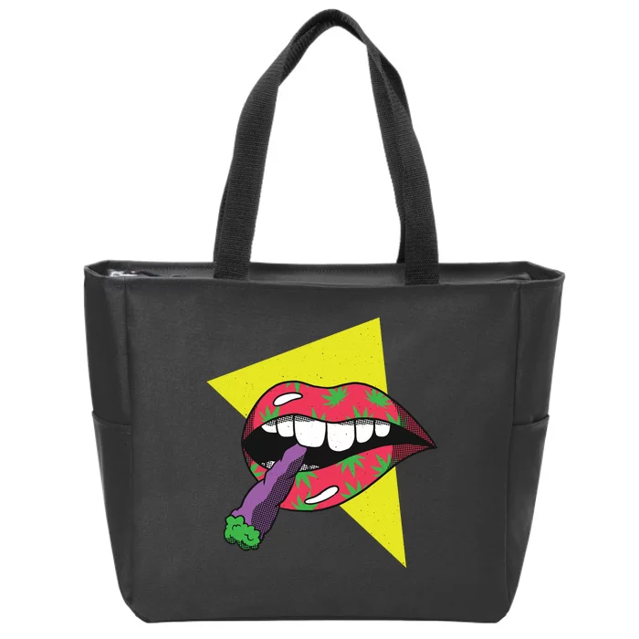 Lips Joint Zip Tote Bag