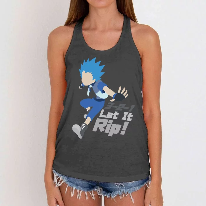 Let it Rip Anime Boy Japanese Funny Anime Women's Knotted Racerback Tank