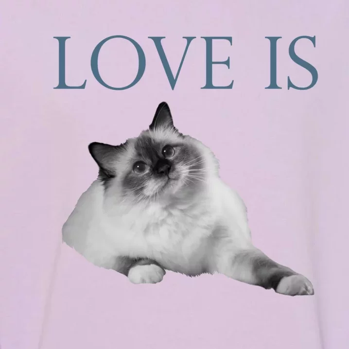 Love Is Ragdoll Cat Gift Garment-Dyed Sweatshirt