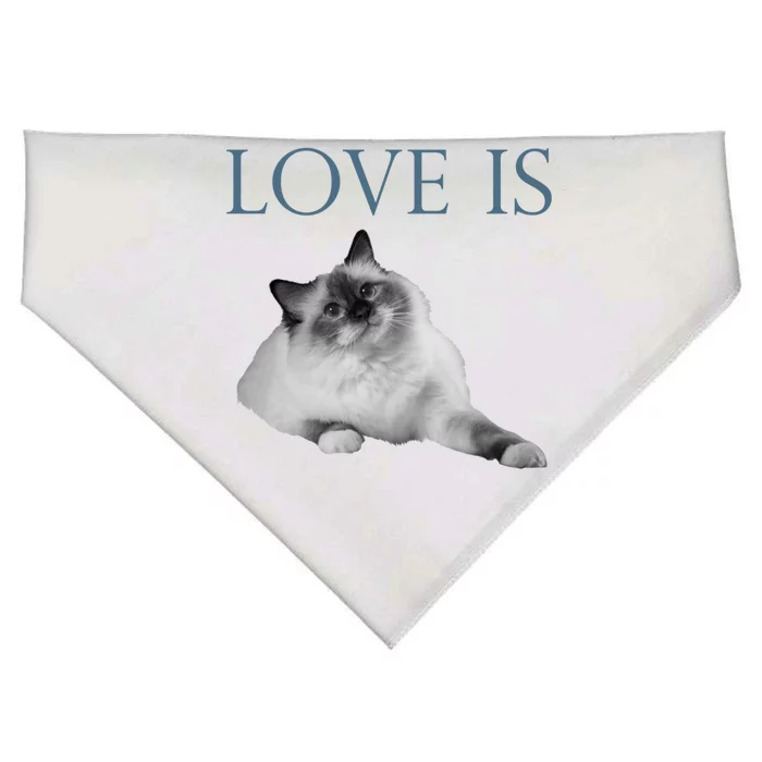 Love Is Ragdoll Cat Gift USA-Made Doggie Bandana