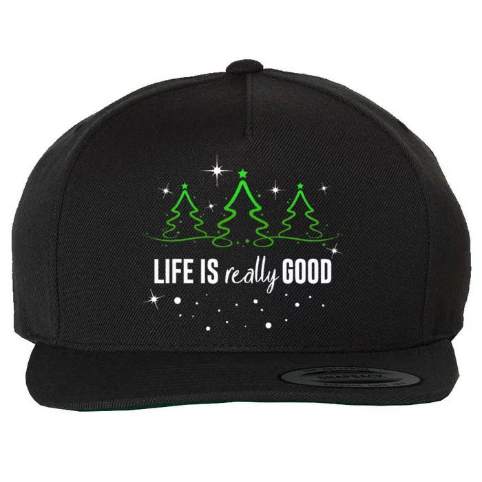 Life Is Really Good Because Winter Season Christmas Holiday Wool Snapback Cap