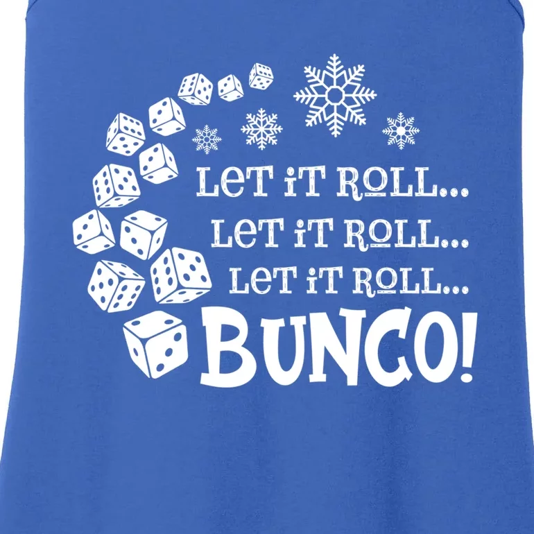 Let It Roll Bunco Game Dice Merry Christmas Xmas Santa Claus Gift Ladies Essential Tank