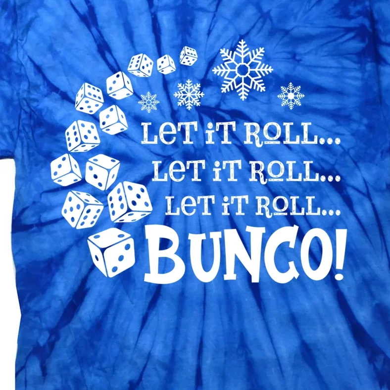 Let It Roll Bunco Game Dice Merry Christmas Xmas Santa Claus Gift Tie-Dye T-Shirt