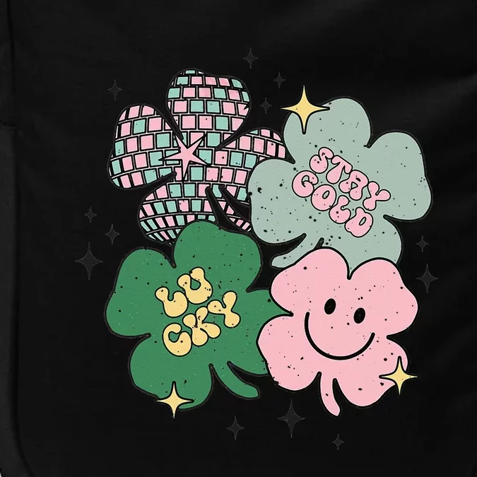 Lucky Irish Shamrock Disco Groovy Clover Leaf Patrick's Day Impact Tech Backpack