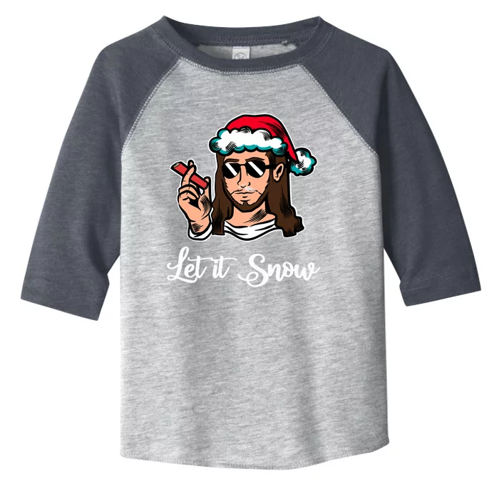 Let It Snow Cocaine Funny Gift Jesus Santa Ugly Xmas Sweater Gift Toddler Fine Jersey T-Shirt