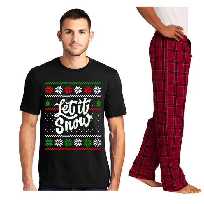 Let It Snow Christmas Funny Xmas Design Great Gift Pajama Set