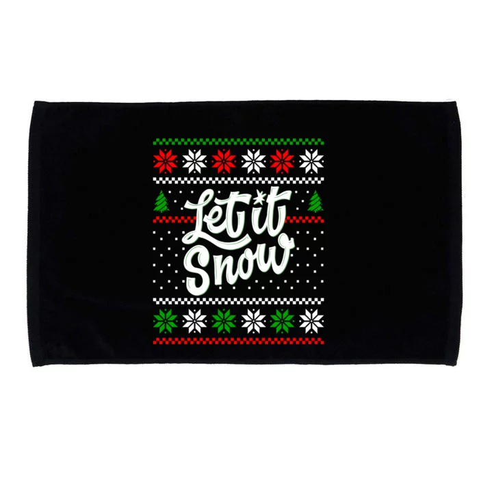 Let It Snow Christmas Funny Xmas Design Great Gift Microfiber Hand Towel