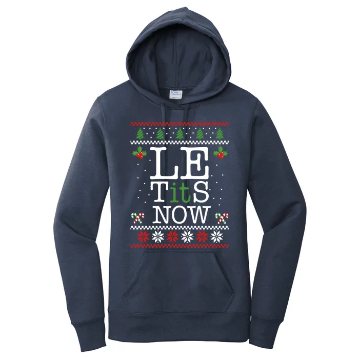 Let It Snow Christmas Ugly Sweater Funny Xmas Gift Women's Pullover Hoodie